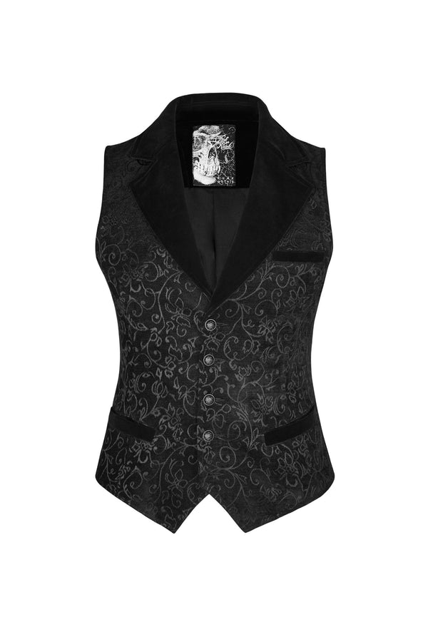 SiaLinda for Men: Herrenweste Tore, Samt Brokat, schwarz, soft - SiaLinda.com